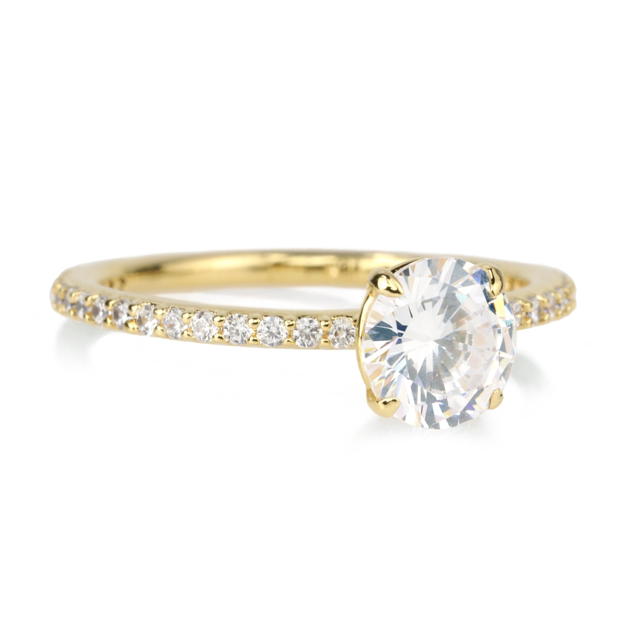2 CTW Moissanite Engagement Ring for Women Simulated Diamond wedding rings  for women (10K White Gold) | Amazon.com